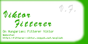viktor fitterer business card